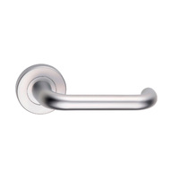 Dormakaba Vision Door Lever Handle on Round Rose Passage Satin Chrome 8300/18SX