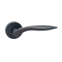 Dormakaba Vision Passage Door Lever Handle on Round Rose 53mm Black 8300/6BLK