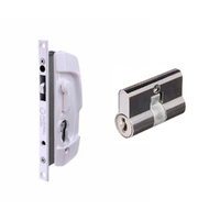 Austral SD7 Sliding Security Screen Door Lock with Cylinder White SD7/WHGL