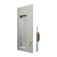 Halliday & Baillie Large Rectangle Flush Pull with Keyhole/Nothing Mortice Lock 30mm Satin Chrome