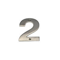 *WHILE SUPPLY LAST* Mappas Door House Number #2 Visible Fix 100mm 304 Grade Stainless Steel SN0102