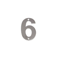 *WHILE SUPPLY LAST* Mappas Door House Number #6 Visible Fix 100mm 304 Grade Stainless Steel SN0106