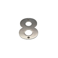 *WHILE SUPPLY LAST* Mappas Door House Number #8 Visible Fix 100mm 304 Grade Stainless Steel SN0108