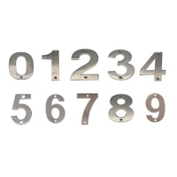 JMA Door House Number # 0-9 100mm Numeral Visible Fix 304 Grade Stainless Steel