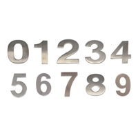 JMA Door House Number # 0-9 150mm Numeral Concealed Fix 316 Marine Grade SS