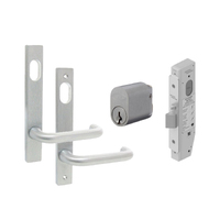 Kaba SBM2 Short Backset Mortice Lock with Oval Cylinder and Lever Furniture Satin Chrome SBM2KIT66