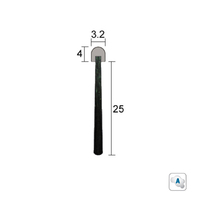 Kilargo IS5120B Brush Door Seal 25mm Black Nylon Insert - Available in Various Sizes