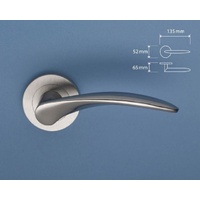 KR Lucas BlueSpec Curve Door Handle Lever on Concealed Rose SS 52mm 2028SS