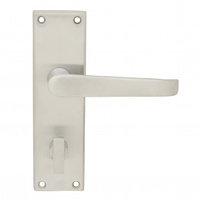 Pavtom Door Handle Straight Lever Privacy Satin Chrome 150x42mm 7102SC 