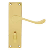 Pavtom Door Handle Scroll Lever Privacy 150x42mm Polished Brass 7302PB 