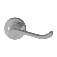 Pavtom Scroll Door Lever Handle on Round Rose 50mm Satin Chrome 7309SC