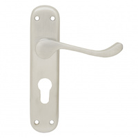 Pavtom Scroll Lever Milena Short Plate Euro 48mm - 167x38mm  Satin Chrome 738204SC 