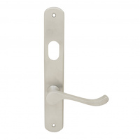 Pavtom Door Handle Scroll Lever Oval Lock Plate Satin Chrome 739105SC