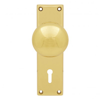 Pavtom Victorian Door Knob Bit Key Mortice Lock Plate Polished Brass 7501PB