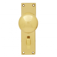 Pavtom 7502PB Victorian Door Knob Bathroom Plate Privacy Polished Brass 150x42mm