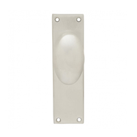 Pavtom Oval Door Knob on Rectangular Short Plate Satin Chrome 7507/0SC