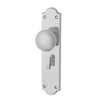 Pavtom 7602SC Victorian Door Knob Bathroom Plate Privacy Satin Chrome 220x50mm