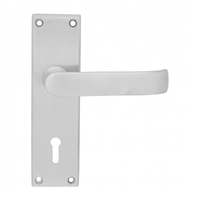 Pavtom 7701SC Door Handle Wide Lever Bit Key Mortice Lock Plate Satin Chrome 