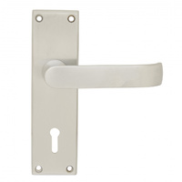 Pavtom 7701SC Door Handle Wide Lever Bit Key Mortice Lock Plate Satin Chrome 