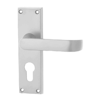 Pavtom  7704SC Door Handle Wide Lever Euro Lock Plate Satin Chrome 150x42mm