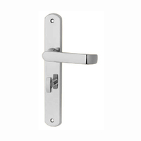KR Lucas Pavtom Wide Door Lever Handle on Seri Long Plate Privacy Satin Chrome 779102SC