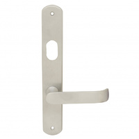 Pavtom Door Handle Wide Lever Oval Lock Plate Satin Chrome 779105SC 