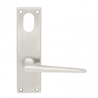 Pavtom Door Handle Contemporary Lever Oval Lock Plate Satin Chrome 7905SC
