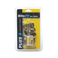 RiteFit 2001PB5DP Rim Cylinder 5 pin C4 Keyed to Differ Polished Brass 