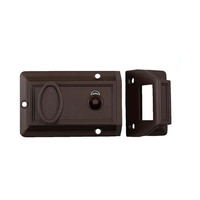 Lock & Key RiteFit Door Lock Rim Night Latch with Cylinder Brown ENL-FBDP