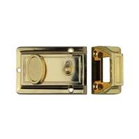 Out of Stock: ETA 30th March - RiteFit Door Lock ENL-PBDP Rim Night Latch w/ Cylinder Polished Brass