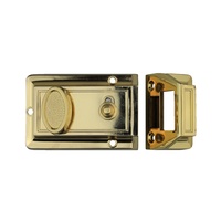 RiteFit Door Lock Rim Night Latch w/ Cylinder Polished Brass ENLPBDP
