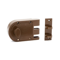 Lock & Key RiteFit Door Lock Single Cylinder Anti Jemmy Deadlock Brown RJP1BRDP
