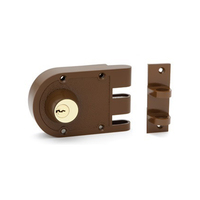 RiteFit Door Lock Double Cylinder Anti Jemmy Deadlock Brown RJP2BRDP