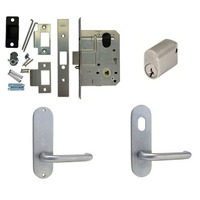 Kaba Storeroom Door Pack MS2 Mortice Lock Round Plate w/ Hole & Lever