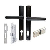 Lockwood Door Lock Pack Induro Mortice Palladium Aria Levers Black with Cylinder