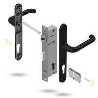 Lockwood Door Lock Pack Induro Mortice Verona Gidgee Levers Black with Cylinder