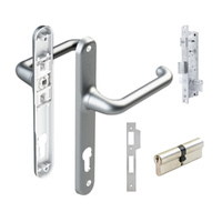 Lockwood Door Lock Pack Induro Mortice Verona Gidgee Levers Silver with Cylinder