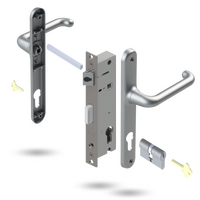 Lockwood Door Lock Pack Induro Mortice Verona Gidgee Levers Silver with Cylinder