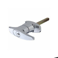 Lock Focus Garage Door T-Handle Keyway Rear Fix Polished Chrome 07352143