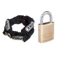 ABUS 10KS Chain 10KS110BLK 10mmx110cm + 83/45 Padlock 8345NKD 45mm Body