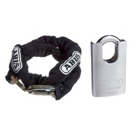 ABUS 10KS Chain 10KS110BLK 10mmx110cm + 83CS/50 Padlock 83CS50NKD 50mm Body