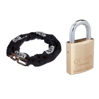 ABUS 10KS Chain 10KS170BLK 10mmx170cm + 83/45 Padlock 8345NKD 45mm Body