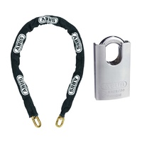 ABUS 10KS Chain 10KS200BLK 10mmx200cm + 83CS/50 Padlock 83CS50NKD 50mm Body