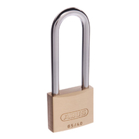 Abus Security Padlock Brass 63mm Shackle Keyed Alike 6540HB63KA1