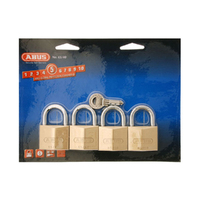 Abus Security Padlock Brass Shackle Keyed Alike Quad Pack 40mm 6540QUADSC