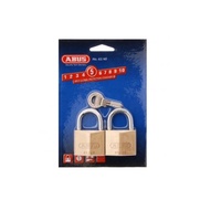 Abus 6540TWINSC Security Padlock Brass Shackle Keyed Alike Twin Pack 40mm