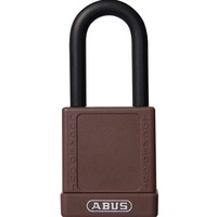 ABUS 74/40 Padlock 7440BRNKD Brown Nylon Protected Safety Lockout Aluminium KD