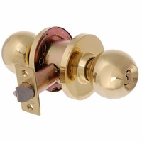 Brava Metro Storeroom Knob Set EA3162PB70 Fire Rated 70mm Polished Brass