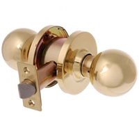 Brava Metro Passage Knob Set EA3182PB70 Fire Rated 70mm Polished Brass