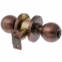 Brava Metro Privacy Knob Set EA3730AC70 Fire Rated 70mm Antique Copper